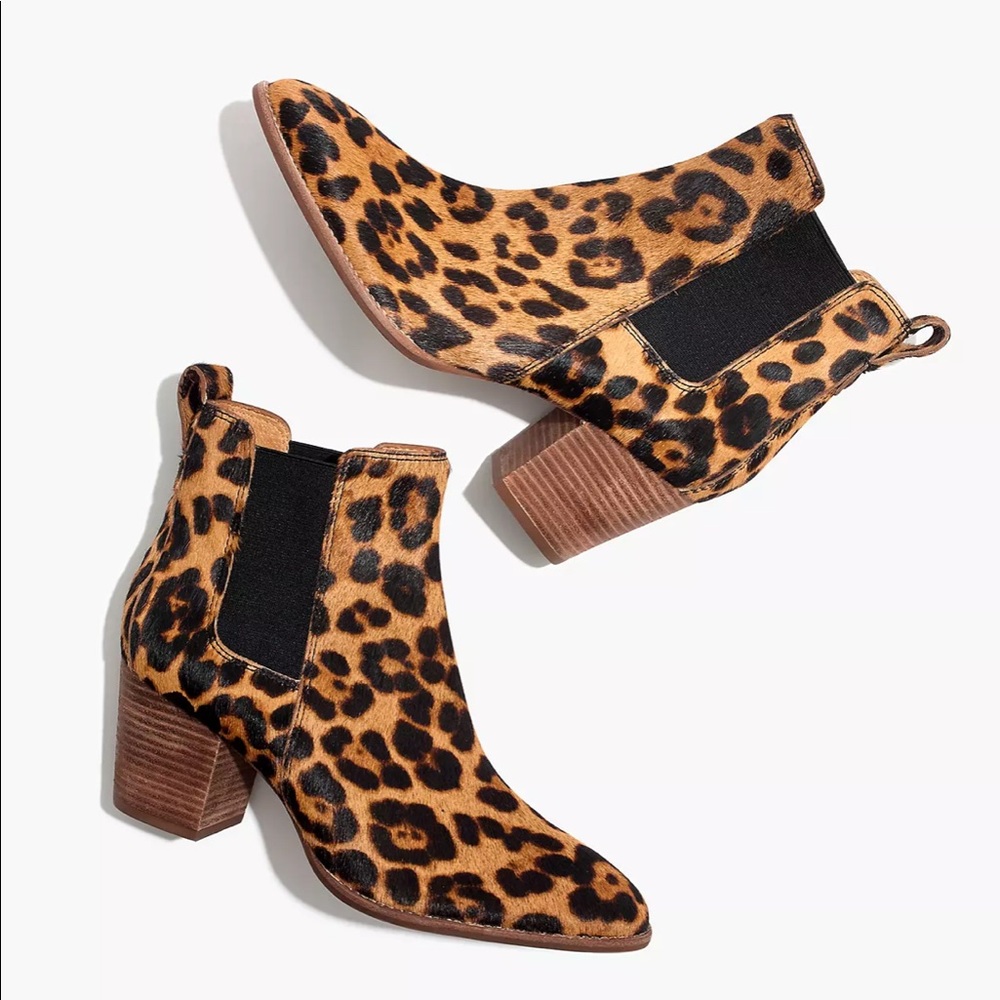 EUC Madewell The Regan Boot in Leopard Calf Hair